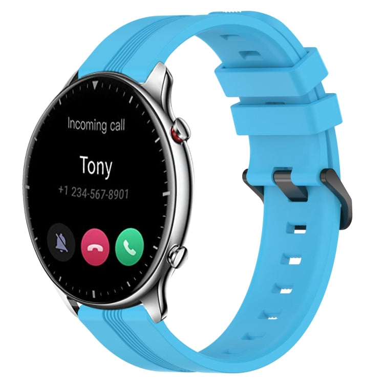 22mm Concave Striped Slicone Watch Band