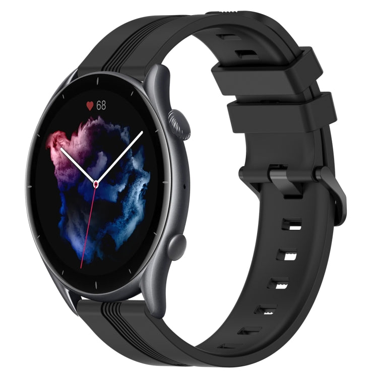 22mm Concave Striped Slicone Watch Band