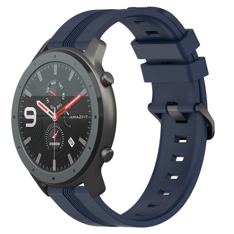 22mm Concave Striped Slicone Watch Band