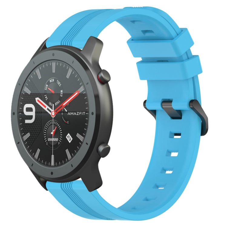22mm Concave Striped Slicone Watch Band