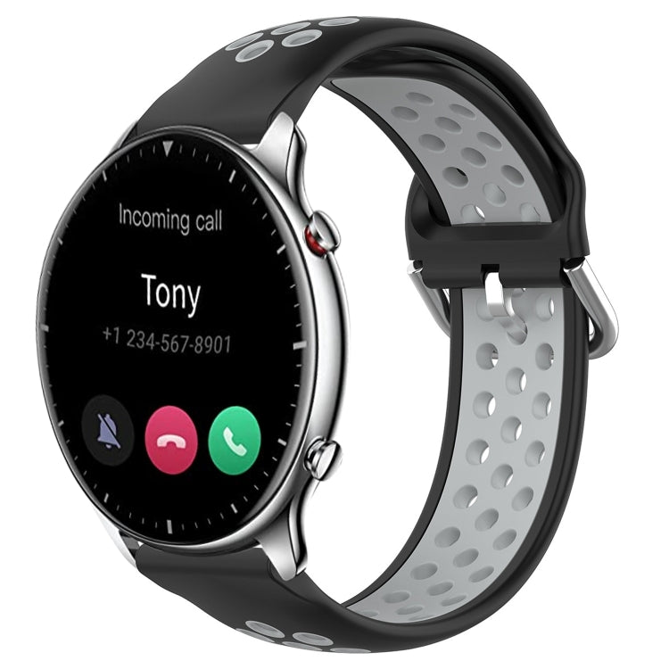22mm Perforated Breathable Sports Silicone Watch Band