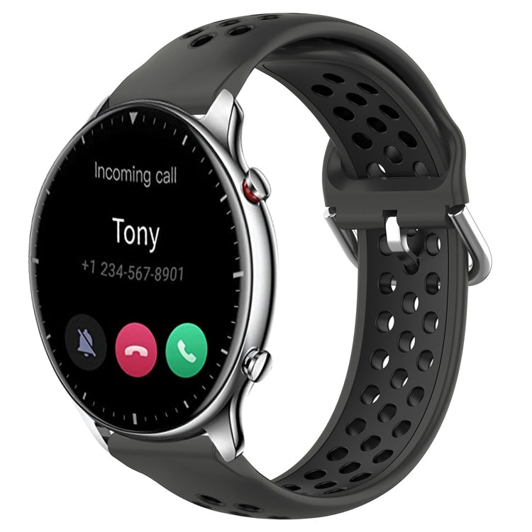 22mm Perforated Breathable Sports Silicone Watch Band