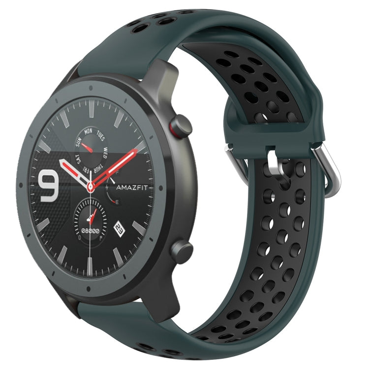 22mm Perforated Breathable Sports Silicone Watch Band