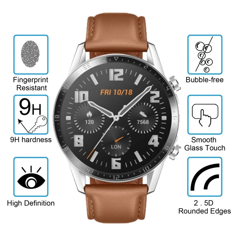 For HUAWEI Watch GT 2 46mm (2019) ENKAY Hat-Prince 0.2mm 9H 2.15D Curved Edge Tempered Glass Film