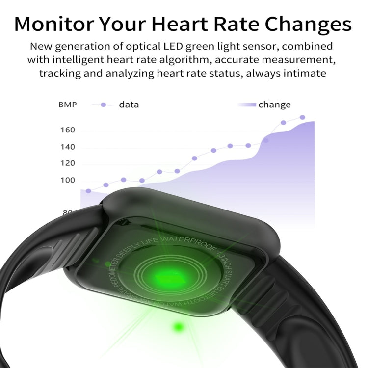 D20 1.3inch IPS Color Screen Smart Watch IP67 Waterproof,Support Call Reminder /Heart Rate Monitoring/Blood Pressure Monitoring/Sedentary Reminder