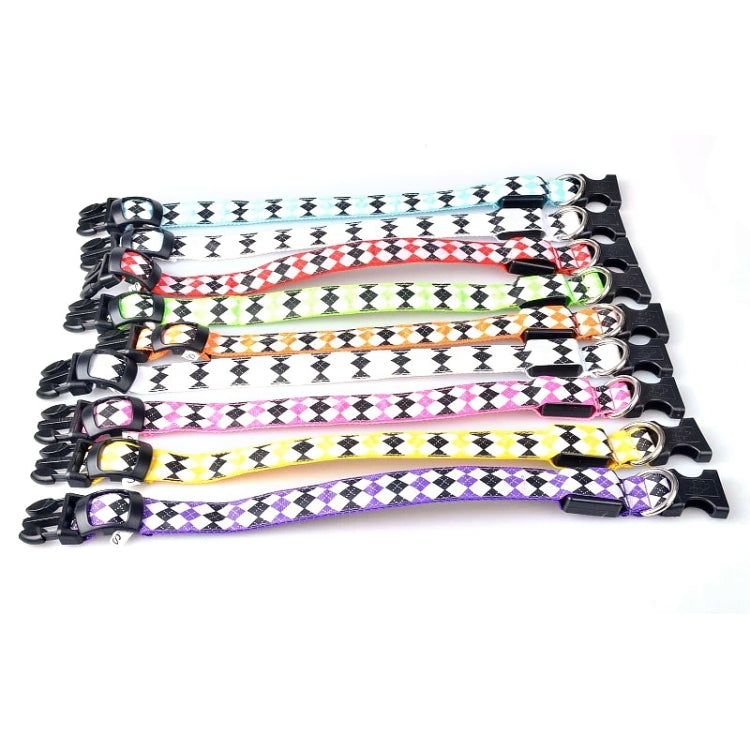 Plaid Pattern Rechargeable LED Glow Light Leads Pet Dog Collar for Small Medium Dogs