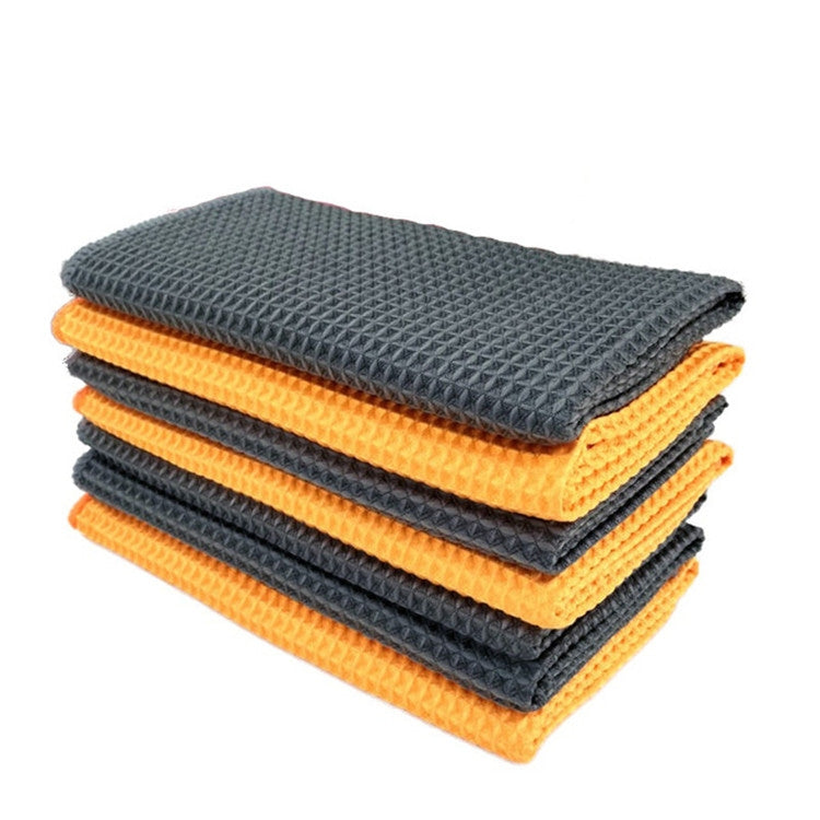 Pineapple Lattice Microfiber Lint-free Absorbent Honeycomb Car Washing Towel