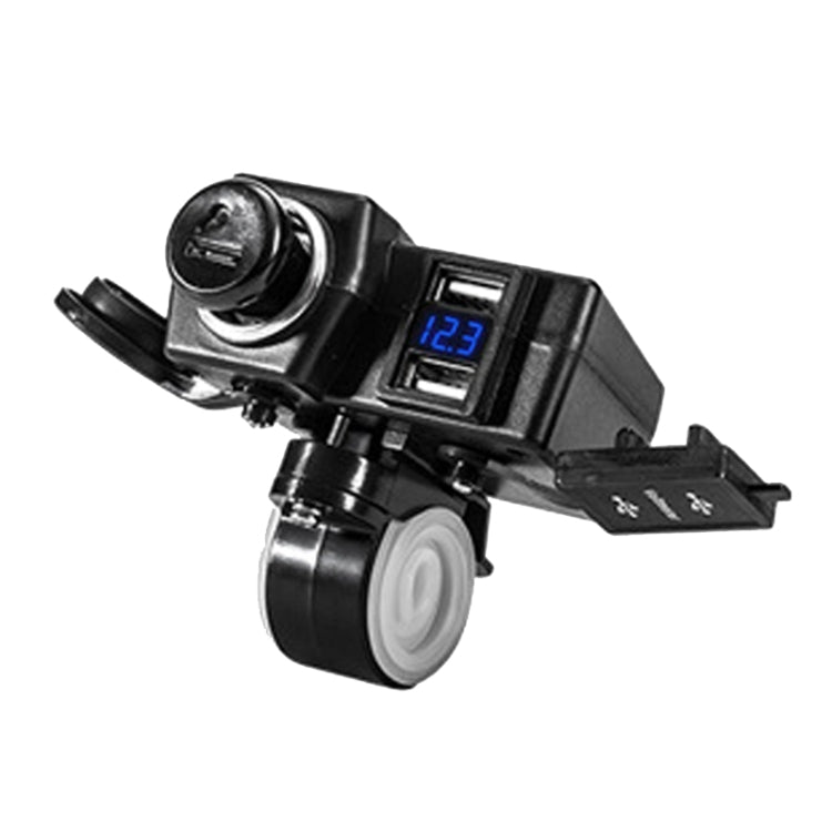 Motorcycle Car Dual USB Mobile Phone Charger With Cigarette Lighter Interface Multi-function Digital Display Car Charger