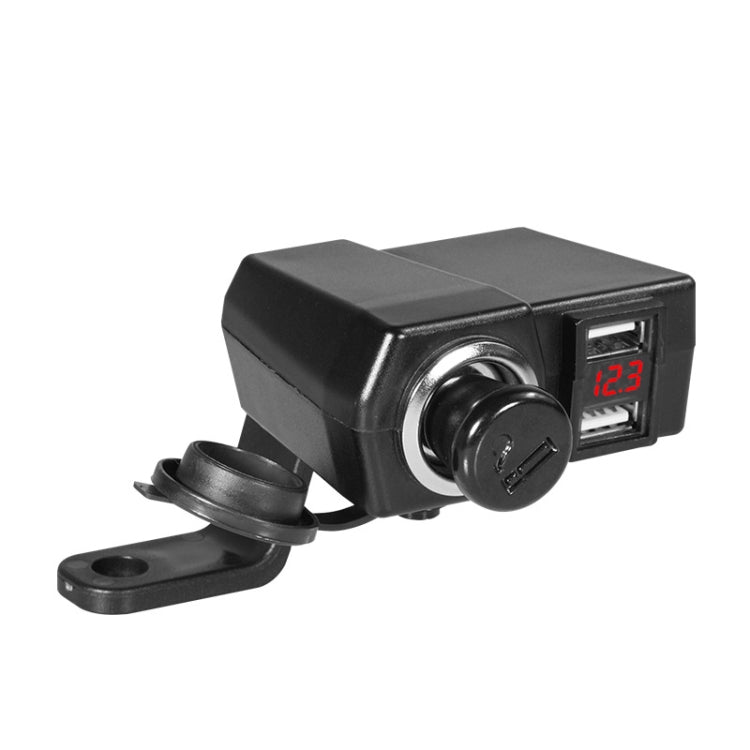 Motorcycle Car Dual USB Mobile Phone Charger With Cigarette Lighter Interface Multi-function Digital Display Car Charger