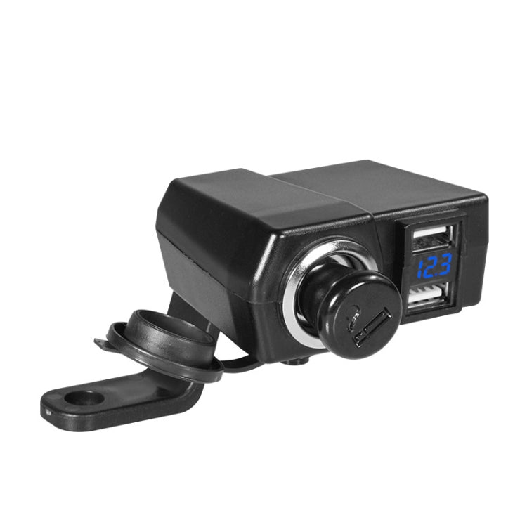Motorcycle Car Dual USB Mobile Phone Charger With Cigarette Lighter Interface Multi-function Digital Display Car Charger