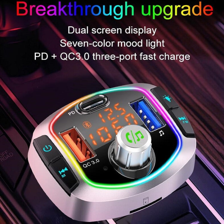 BC63 Colorful Car Card MP3 Player Multifunctional Bluetooth Receiver U Disk Charger Car Cigarette Lighter