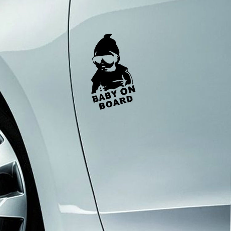 20pcs 14*9CM BABY ON BOARD Cool Rear Reflective Sunglasses Child Car Stickers Warning Decals