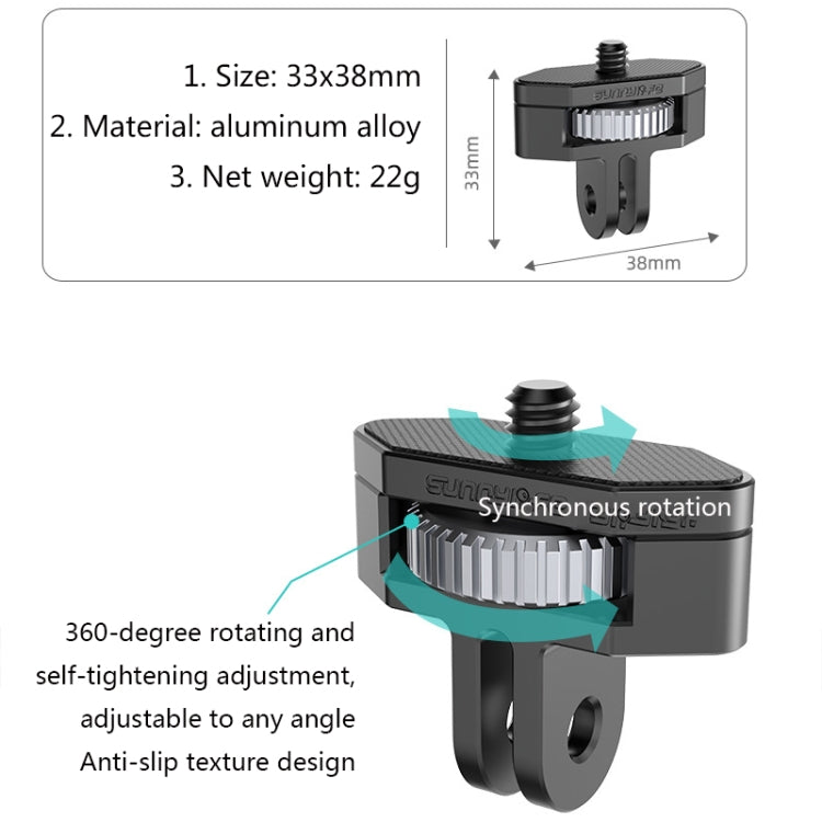 Sunnylife 1/4 inch Metal Adjustable Adapter For DJI Pocket 2 / FIMI PALM 2 / Insta360 One X-2