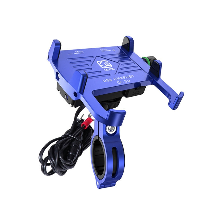 Kewig M6-S 12V Motorcycle Waterproof Aluminum Alloy Mobile Phone Bracket With QC3.0 Fast Charging