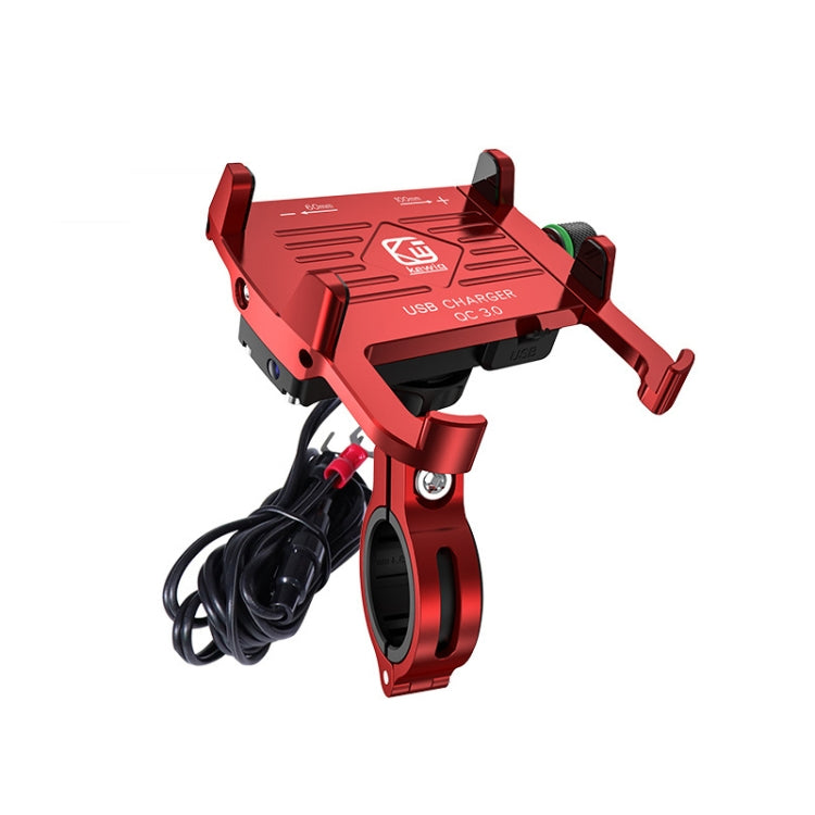 Kewig M6-S 12V Motorcycle Waterproof Aluminum Alloy Mobile Phone Bracket With QC3.0 Fast Charging
