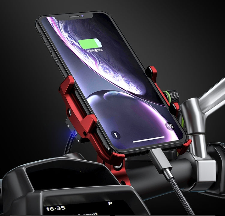 Kewig M6-S 12V Motorcycle Waterproof Aluminum Alloy Mobile Phone Bracket With QC3.0 Fast Charging