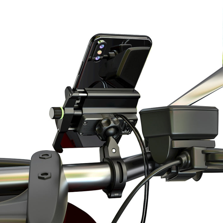 Kewig M6-S 12V Motorcycle Waterproof Aluminum Alloy Mobile Phone Bracket With QC3.0 Fast Charging