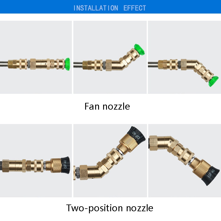 Car Wash Machine With High Pressure Air Conditioning Cleaning Nozzle 1/4 Copper Rotary Bending Joint 360 Degree Rotation Universal Fast Plug