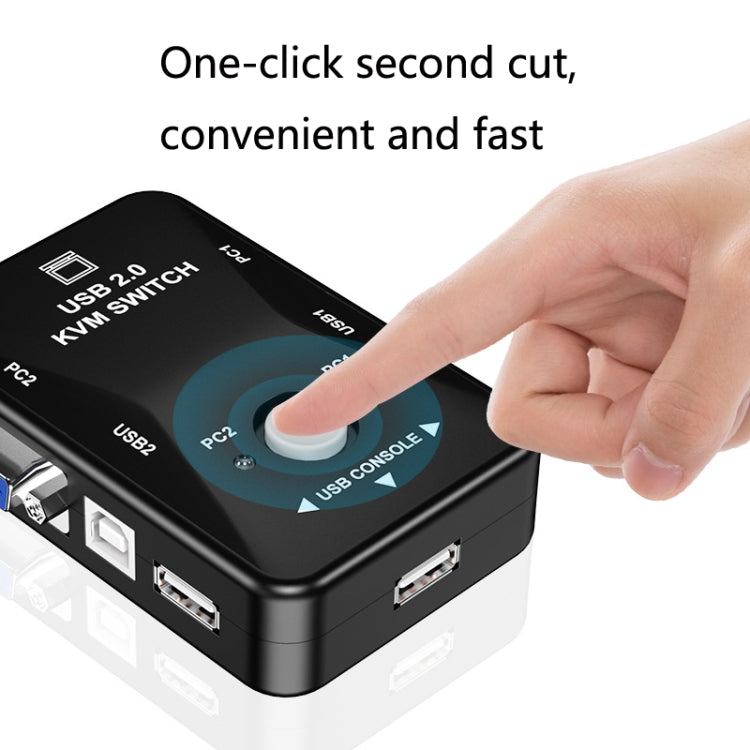 HW1701 2 into 1 out KVM Switcher 2 Port Manual VGA Switch USB With Keyboard Mouse Switching
