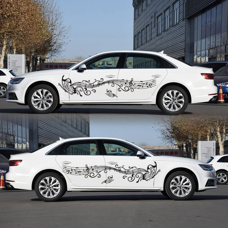 D-347 Butterfly Note Car Sticker Sheet Music Waist Line Body Sticker