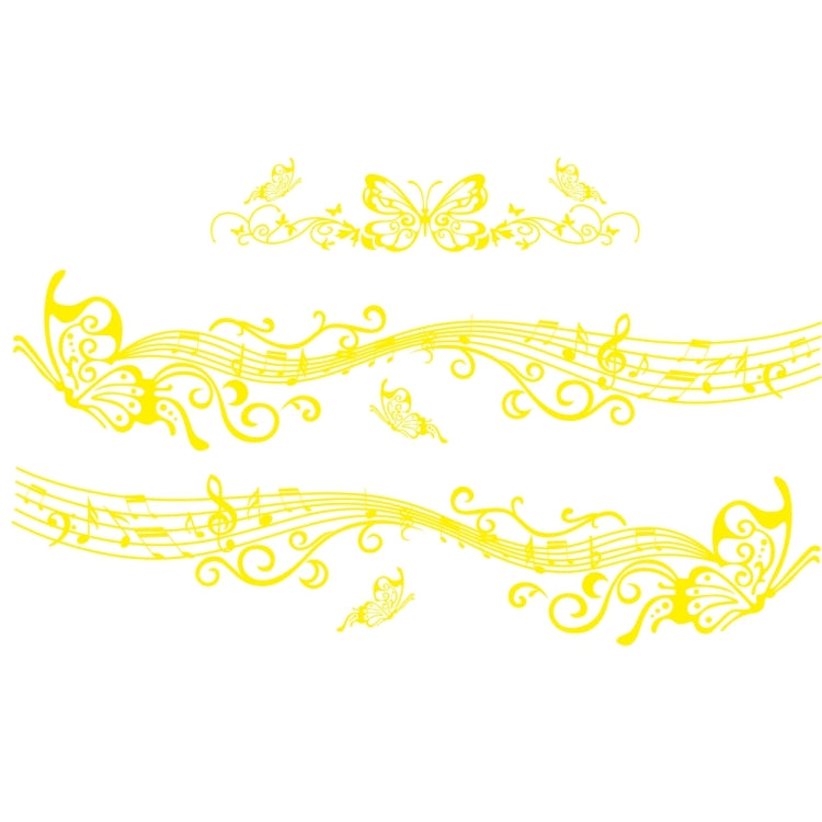 D-347 Butterfly Note Car Sticker Sheet Music Waist Line Body Sticker