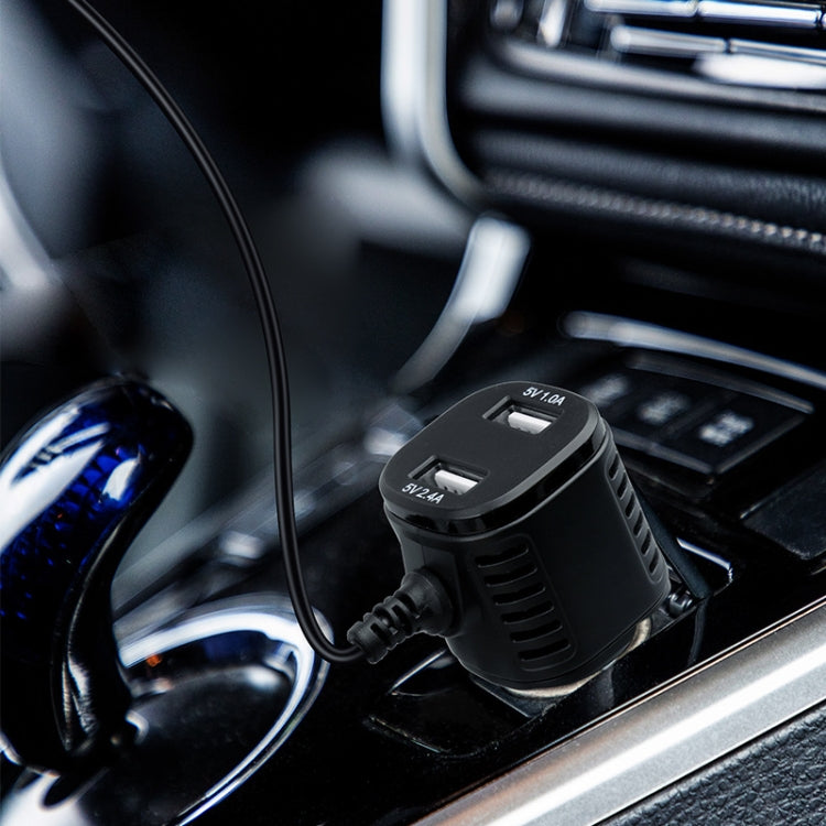 H519 Car Charger Driving Recorder Power Cord Dual USB With Display Charging Line, Specification: