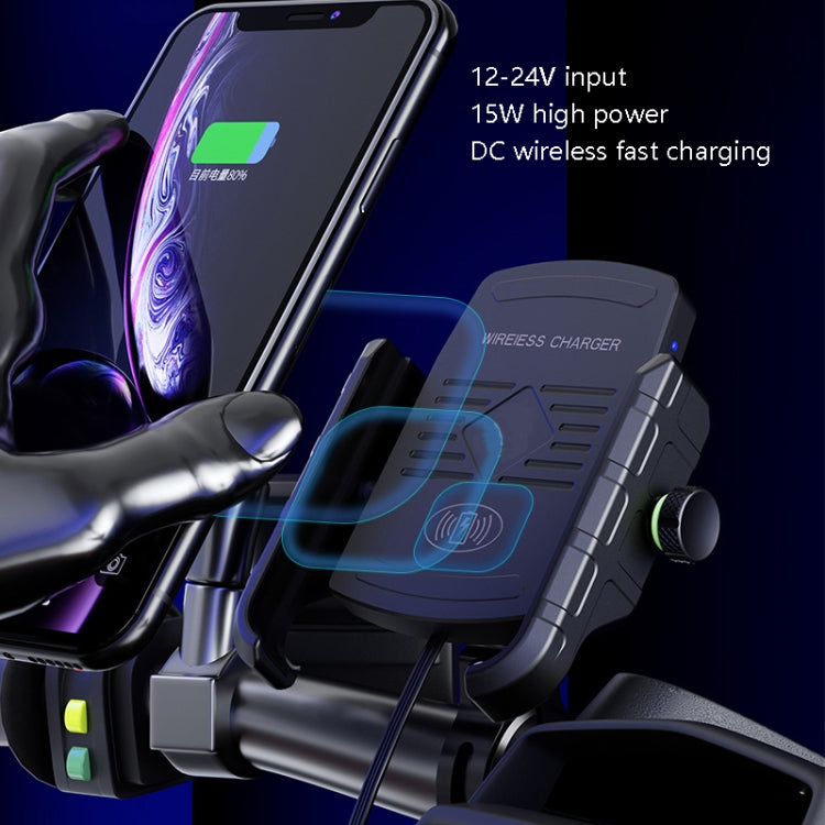 M9 Motorcycle Wireless Charging Mobile Phone Bracket 15W Fast Charging Mobile Phone Navigation Bracket
