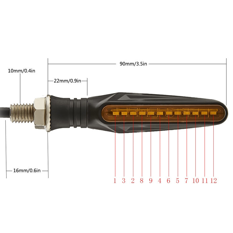 2pcs MK-109 Motorcycle Flow Steering Lamp LED Signal Light