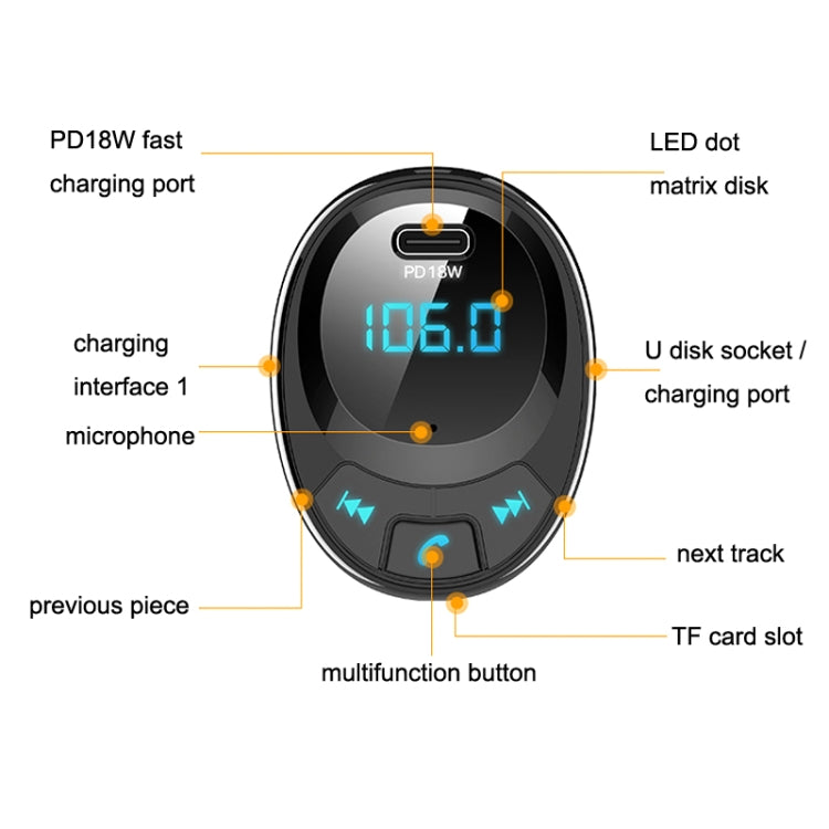 BT09 Car Bluetooth MP3 Digital Display Dual USB Charger