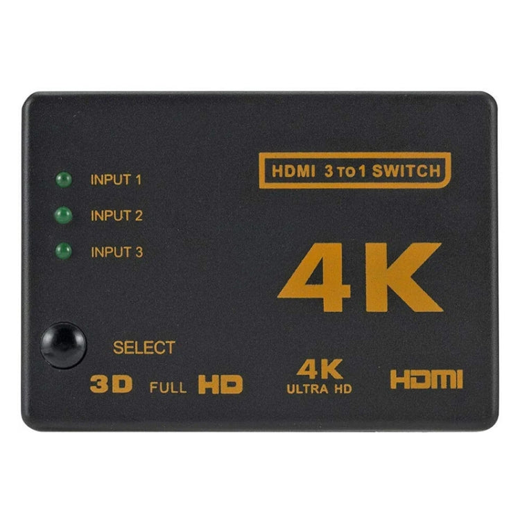 4K 3 into 1 out HDMI Switcher With Remote Control