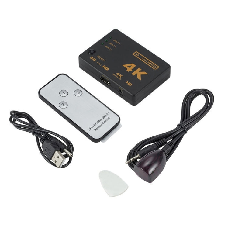 4K 3 into 1 out HDMI Switcher With Remote Control