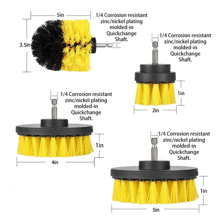 6PCS Electric Drill Head Car Tire Floor Crevice Cleaning Brush