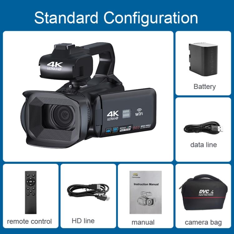 64MP 18X Zoom 4-Inch Touch Screen Handheld Digital Video Camera