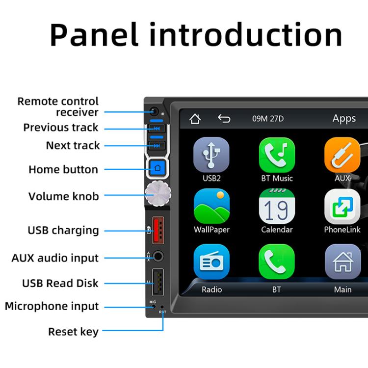 7 Inch Wireless CarPlay Mobile Phone Interconnection Car MP5
