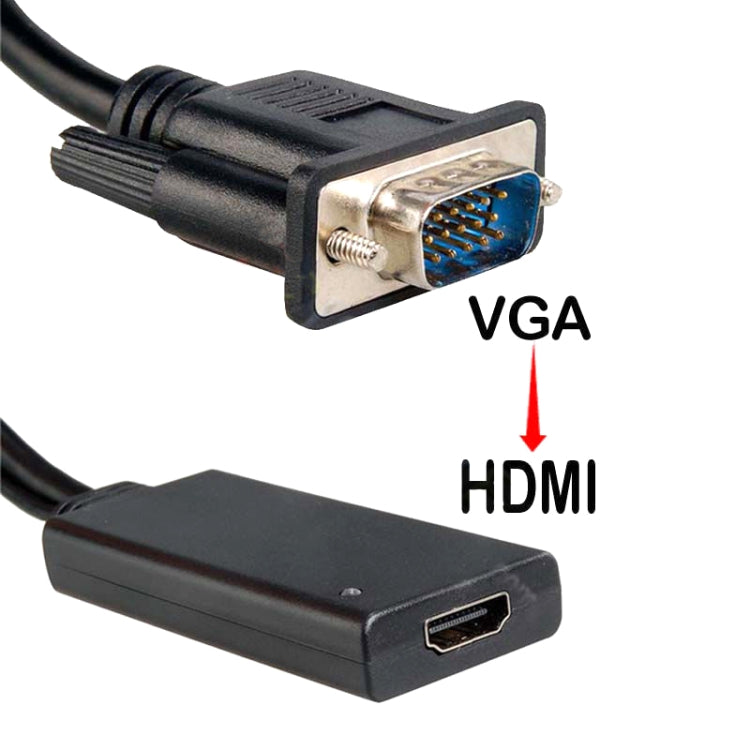 HD55Y VGA To HDMI Adapter Cable VGA+USB To HD 1080P Converter With Power Supply