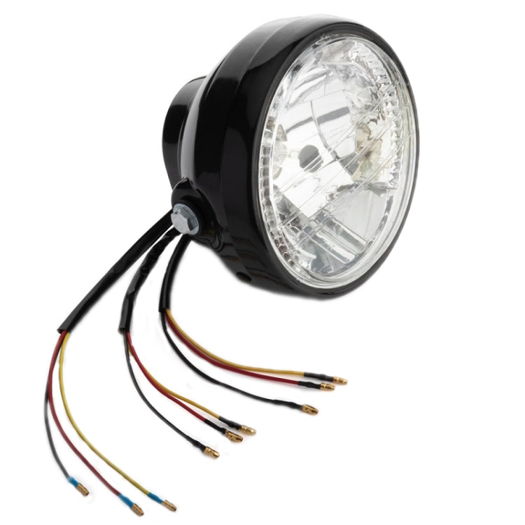 Motorcycle 7 Inch LED Headlamp Angel Ring Steering Function With Bracket