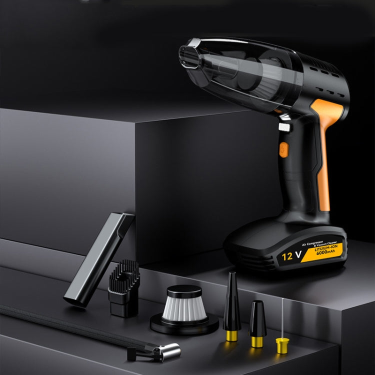 5 In 1 60W Double Motor Car Vacuum Cleaner With Blowing Air Pump Pressure Measuring Lighting Function