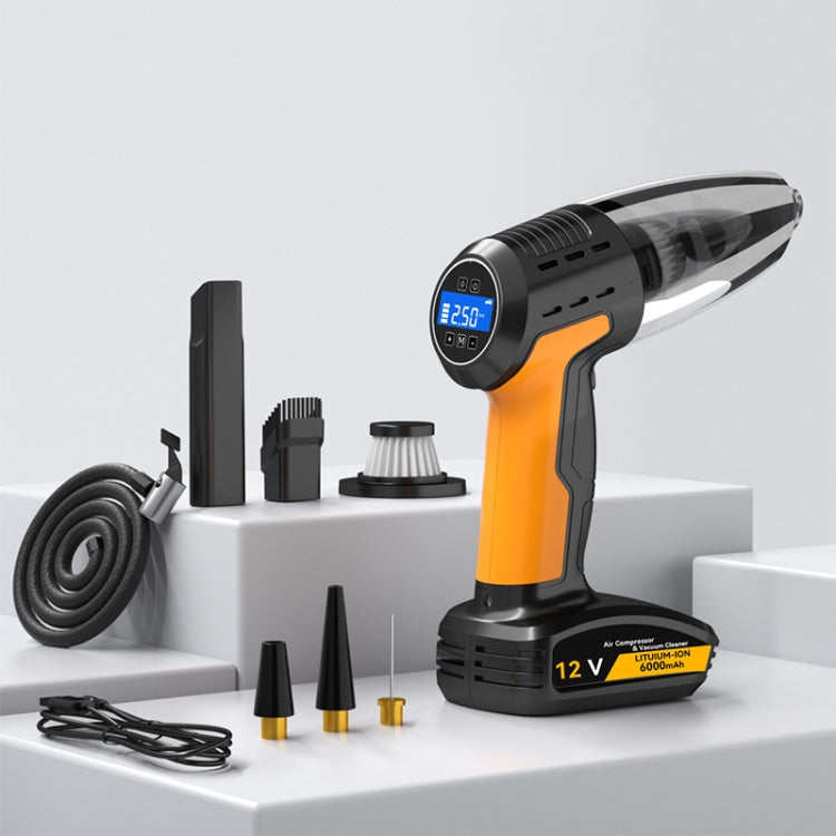 5 In 1 60W Double Motor Car Vacuum Cleaner With Blowing Air Pump Pressure Measuring Lighting Function