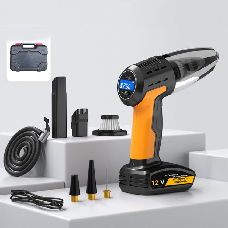 5 In 1 60W Double Motor Car Vacuum Cleaner With Blowing Air Pump Pressure Measuring Lighting Function