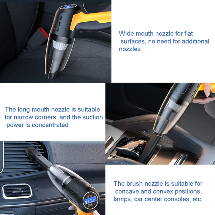 5 In 1 60W Double Motor Car Vacuum Cleaner With Blowing Air Pump Pressure Measuring Lighting Function