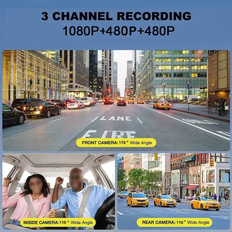 3 Recording 1080P Camera HD Mobile Phone Playback Driving Recorder