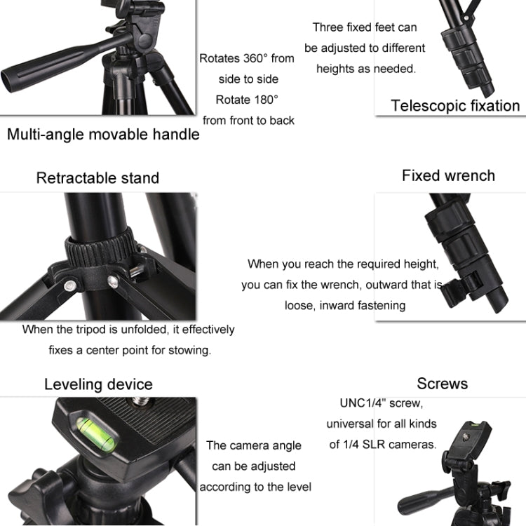Portable Aluminum DSLR Camera Live Tripod Photography Retractable Landing Bracket