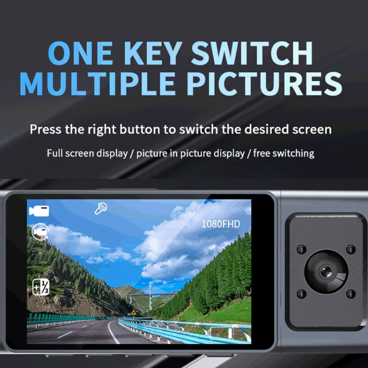 3 Camera Lens 3-inch IPS Screen WiFi Car Dash Cam 1080P Night Vision Dash Camera for Cars