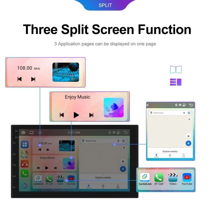 Android 13.0 Dual Butt Universal Wireless Carplay Car Navigation Center Control All-In-One Monitor