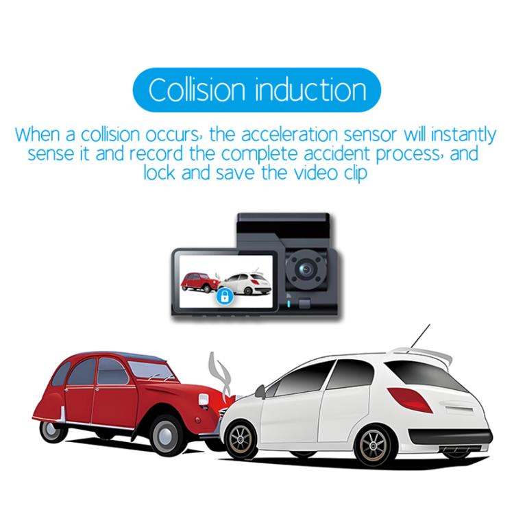 G71 HD 1080P Three-Lens 2.0-Inch Infrared Night Vision Driving Recorder