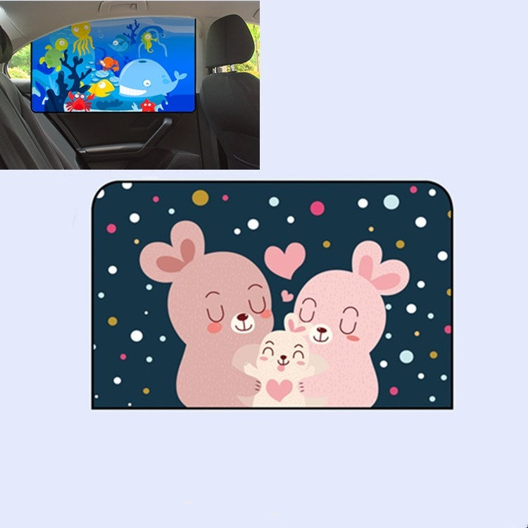 Car Cartoon Magnetic Sunshade Sunscreen Telescopic Collapsible Sunshield