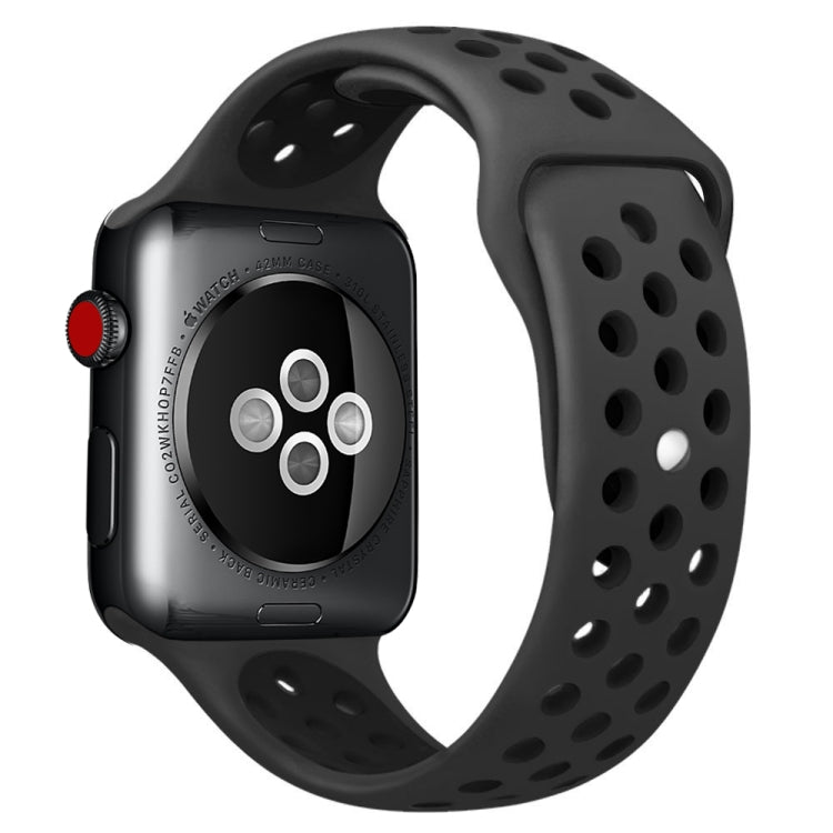 For Apple Watch Ultra 49mm&Watch Ultra 2 49mm / Series 10 46mm / 9&8&7 45mm / SE 3&SE 2&6&SE&5&4 44mm / 3&2&1 42mm Fashionable Classical Silicone Sport Watch Band(Grey Yellow)