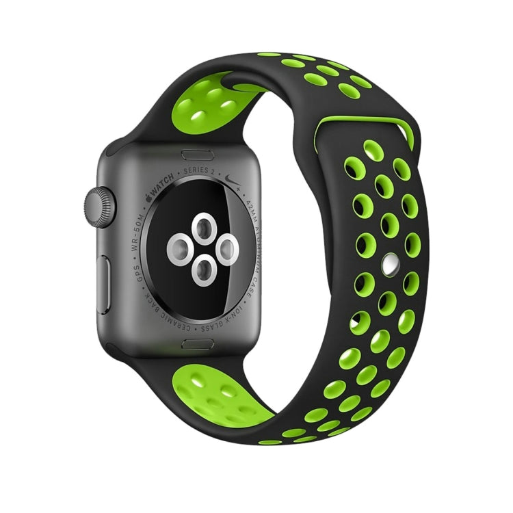 For Apple Watch Ultra 49mm&Watch Ultra 2 49mm / Series 10 46mm / 9&8&7 45mm / SE 3&SE 2&6&SE&5&4 44mm / 3&2&1 42mm Fashionable Classical Silicone Sport Watch Band(Grey Yellow)
