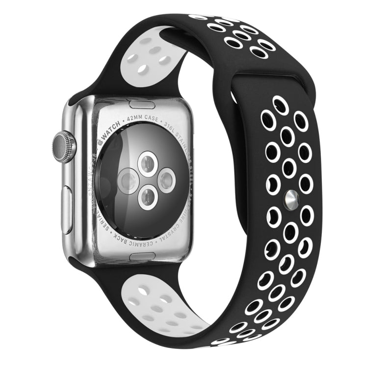 For Apple Watch Ultra 49mm&Watch Ultra 2 49mm / Series 10 46mm / 9&8&7 45mm / SE 3&SE 2&6&SE&5&4 44mm / 3&2&1 42mm Fashionable Classical Silicone Sport Watch Band(Grey Yellow)