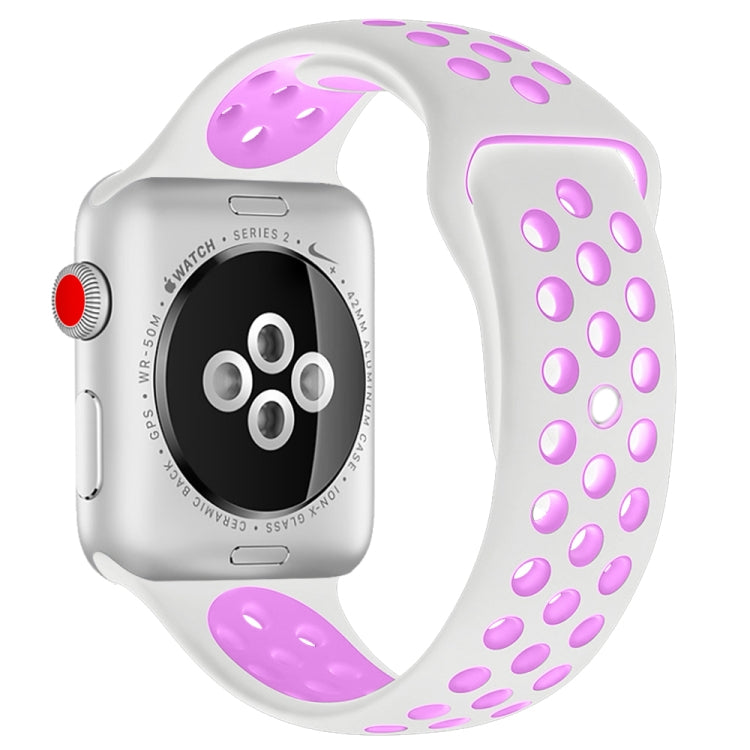 For Apple Watch Ultra 49mm&Watch Ultra 2 49mm / Series 10 46mm / 9&8&7 45mm / SE 3&SE 2&6&SE&5&4 44mm / 3&2&1 42mm Fashionable Classical Silicone Sport Watch Band(Grey Yellow)